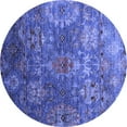 thumbnail image 1 of Ahgly Company Machine Washable Indoor Round Oriental Blue Industrial Area Rugs, 6' Round, 1 of 4