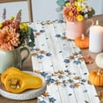 thumbnail image 4 of ERUNPONLY Thanksgiving Pumpkin Table Runner - 72 Inch Long Fall Maple Leaf Daisy Wooden Grain Cotton and Linen Blended Dress Scarves Farmhouse Table Runner for Kitchen Dining, Coffee Table, 13" x 72", 4 of 8