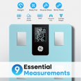 thumbnail image 2 of Báscula digital GE para medir la grasa corporal: Báscula inteligente para baño con Bluetooth, IMC, porcentaje de grasa corporal y pantalla LCD grande. Peso: 170 kg. Azul., 2 of 5