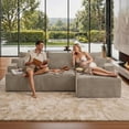 thumbnail image 2 of Aukfa 96" Cloud Sectional Couch, Modular L Shaped Boneless Sofa with Right Facing Chaise&2 Storage Pockets, Camel, 2 of 8
