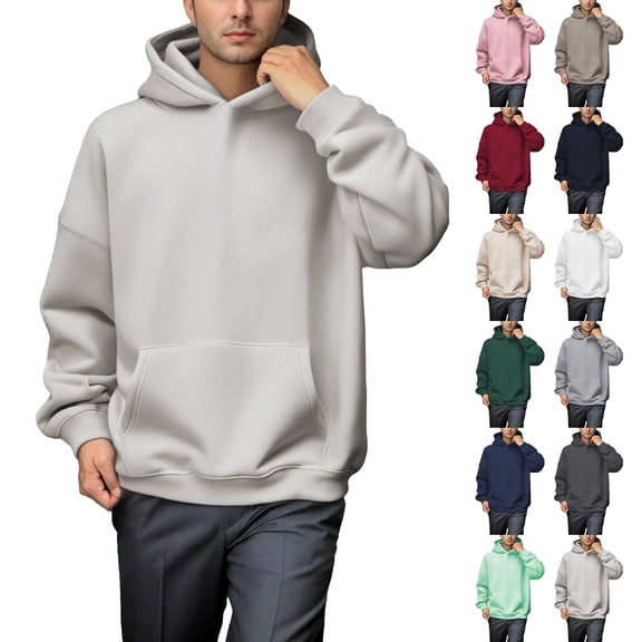 Blekii Men's Cotton Collar Pullover Sweatshirt, Casual Long Sleeve Shirt Style Top, Soft Blend for Everyday Comfort, Versatile Layering Piece, Minimalist Design for Work Or Leisure,