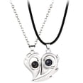 thumbnail image 1 of Couple Collier Coeur Simple: 2pcs 100 Langue Collier Collier Charm Collier, 1 of 10