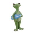 thumbnail image 3 of Estatua de rana, figura de resina, escultura animal, estatua de jardín en miniatura, figura de rana para parterres, interior y exterior, sala de estar tabla de surf azul, 3 of 8