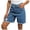 Blue, variant on Jean Shorts for Women High Waisted Raw Hem Mid Thigh Cut Off Stretchy Denim Shorts Casual Summer Jorts（Blue， S）