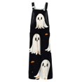 thumbnail image 4 of WTOBBY Women's Cotton Jumpsuit with Sleeveless Cut and Halloween Printed Pattern, Casual Relaxed Fit for Summer Comfort and Easy Movement,BlackL, 4 of 5