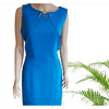 Ivanka Trump Blue Sleeveless Sheath Scuba Dress Size 12 NWOT