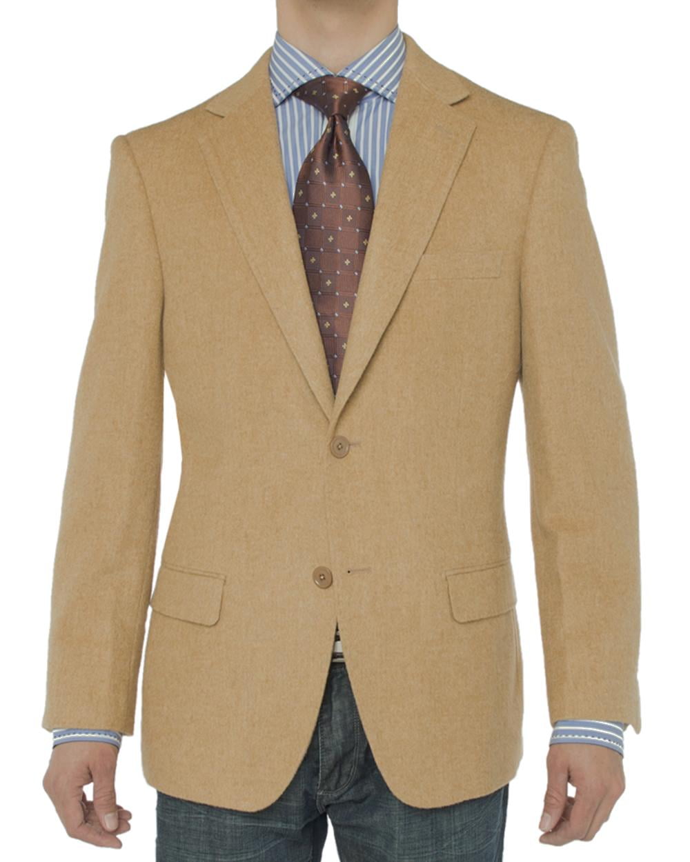 LN LUCIANO NATAZZI Men's Luxurious Camel Hair Blazer Modern Fit Suit ...