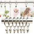 thumbnail image 4 of 20x Metal Drapery Clips with Rings Decorative Drapery Window Curtain Ring Drapery Rings for Tension Rod Bracket Eyelets 22.10.10 (Color : Silver), 4 of 4