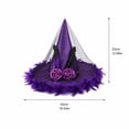 thumbnail image 2 of IAJDKMEK Halloween Witch Hat with Feather – Decoration Costume Party Wizard Hat for Women Halloween Costumes Dress Up, 2 of 7