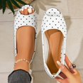 thumbnail image 3 of Gpaecead Women's Polka Dot Flats Peep Toe Vintage Slip On Cushioned Insole Non Slip Shoes For Commute And Casual, C-White, 3 of 8