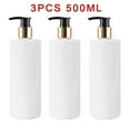 thumbnail image 6 of 3PCS 500ml PET Empty Refillable Shampoo Lotion Bottles With Pump Dispensers, White-Silver, 6 of 6