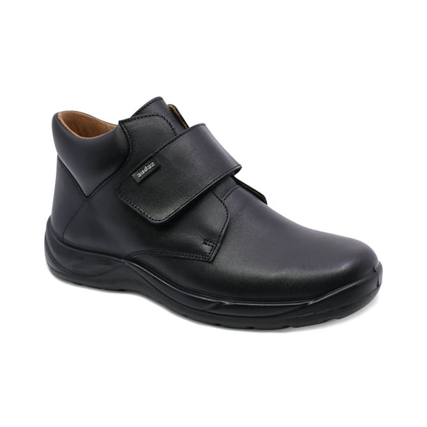 Zapato escolar Audaz para niño de piel negro con tira de contacto