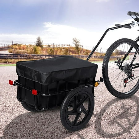 Lv. life Cargo Trailer Bike Bicycle Trolley Cart Handle Carrier with Cover,Bike Cart, Bike ...
