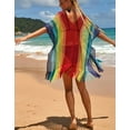 thumbnail image 6 of Alsol Lamesa Women's Bathing Suit Cover Ups Colorful Patchwork Crochet Cover Ups For Swimwear Openwork Tassel Beach Coverup Dresses, 6 of 7