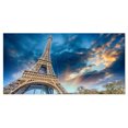thumbnail image 2 of Beautiful View of Paris Paris Eiffel Towerunder Fiery Sky - Cityscape Canvas Print, 2 of 3