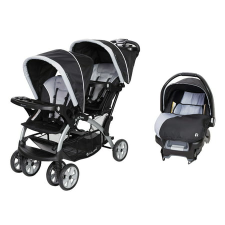 Baby Trend Sit N Stand Tandem Stroller + Infant Car Seat Travel System, (Best Tandem Double Stroller For Infant And Toddler)