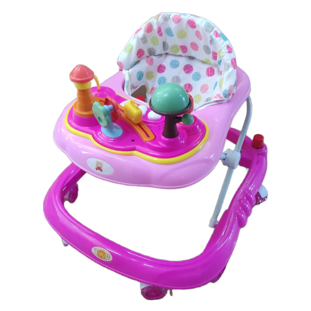 Andadera para Bebés The Baby Shop con llantas de gel y juguetero Rosa -