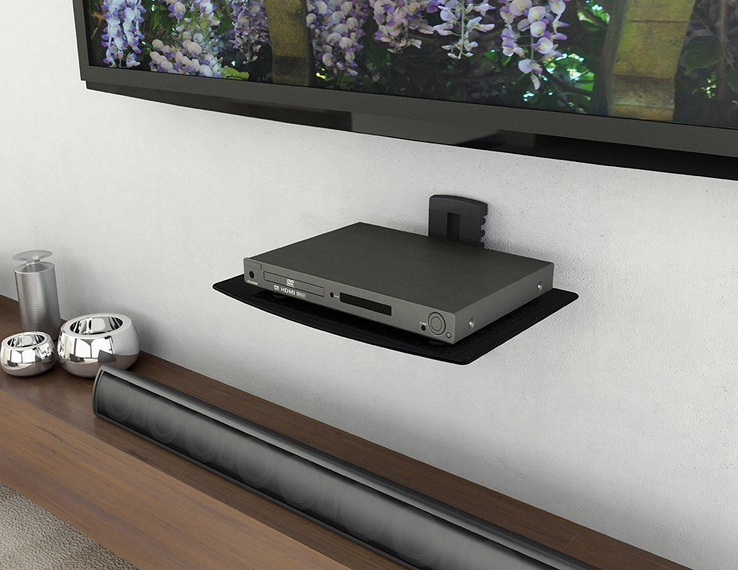 TV Wall Mount Floating Shelf for DV AV Receiver Component Cable Box DVD