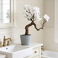 thumbnail image 5 of TOARTi Cherry Blossom Bonsai Tree White Natural Trunk Faux Flower With Planter For Home Office Indoor Tabletop Desk Kitchen Living Room 1.25 ft, 5 of 10