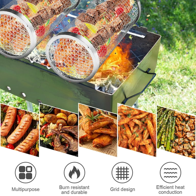 Multi-Purpose Stainless Steel Barbecue Mini Round BBQ Grill Net