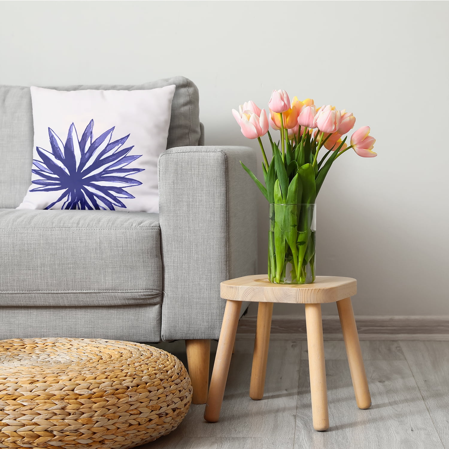 16" x 16" Simply Daisy Spiky Flower Decorative Throw Pillow