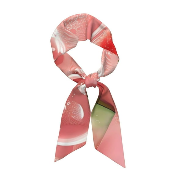 Xecao Refreshing Watermelon Slices Pattern Large Satin Head Scarf - Satin Hair Scarves Silk Bandana Scarf Headscarf Silk Feeling Scarf for Women
