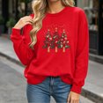 thumbnail image 5 of cocolona Christmas Sweatshirts for Women Christmas Tree Printed Crew Neck Long Sleeve Pullover Sweatshirts, 5 of 6