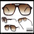 thumbnail image 2 of Mens Large Square Aviator Sunglasses Retro Navigator UV400 / Tortoise - Brown, 2 of 7