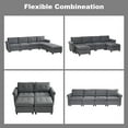 thumbnail image 5 of BUIORD 115" Modular Sectional Couch with Storage, 6 Seat Couches and Sofas for Living Room, U-Shaped Sectional Couch with Reversible Chaises, Gray, 5 of 8