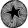 thumbnail image 1 of Printtoo Star Pattern Craft Textile Wooden Rubber Stamp Diary Card Round Block-5 Inch, 1 of 1