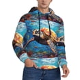 thumbnail image 2 of Haiem Colorful Underwater Sea Turtle Patterned Men's Hoodie with Kangaroo Pocket - Ideal Pullover Sweatshirt for Daily Wear, Travel, and Home-3X-Large, 2 of 7
