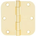 thumbnail image 2 of Stone Harbor Hardware 3-1/2" Door Hinges, 5/8" Radius Corner, Satin Brass, 3-Pack, 2 of 4