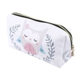 thumbnail image 1 of Bolsa de cosméticos de búho linda y duradera para mujeres, ideal para actividades al aire libre, viajes y vacaciones, color blanco de PU, 1 of 3