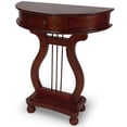 thumbnail image 1 of All Things Cedar Table Console d'Appoint à Demi-Lune en Bois, Tiroir, Cerisier, 1 of 10