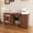 57.5"+Walnut, variant on Sewing Table with Locking Casters, 57.5 Inch Foldable Sewing Machine Table with Cabinet & Hidden Storage Bins, Multi-Functional Craft Station Desk, White
