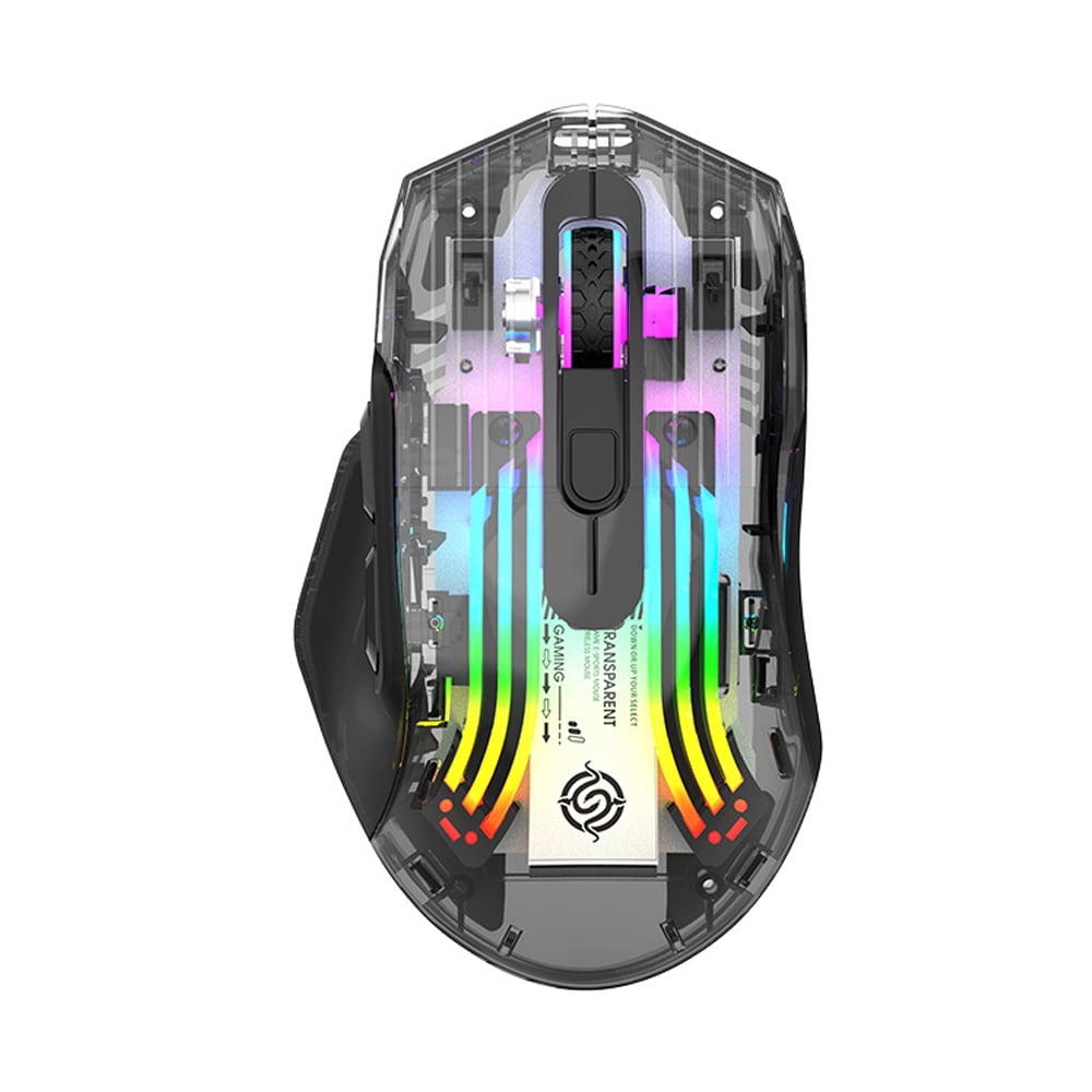 Wireless Gaming Mouse Bluetooth-Compatible 5.0/2.4G/USB-C 3 Modes Electronic Competition Mice Transparent for PC Laptop Desktop