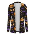 thumbnail image 6 of Ounisa Women's Knitting Cardigan Thanksgiving Halloween Cat Pumpkin Ancient Castle Bat Moon Gradient Printed Long Sleeve Casual Tops Cardigan Outerwear Coat Jacket, 6 of 6