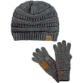 thumbnail image 1 of Colorful Confetti Cable Knit Beanie and Anti-Slip Touchscreen Gloves Set, 1 of 4