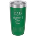 thumbnail image 1 of Dad: a daughter's first love Stainless Steel Engraved Insulated Tumbler 20 Oz Travel Coffee Mug, Green, 1 of 1