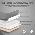 thumbnail image 4 of Funda de asiento de coche BOPUOVRE de lujo de piel sintética universal gris, 4 of 8