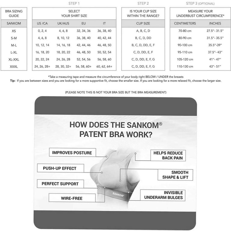 Buy Sankom Patent Organic Cotton Support & Posture Bra - ( Large
