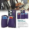 thumbnail image 2 of Dteck for  iPhone 16 Pro Wallet Case with Credit Card Holder Crossbody Strap Handbag RFID Blocking Wallet Zipper Purse Leather Case for Apple iPhone 16 Pro 2024, Purple, 2 of 9