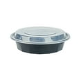 thumbnail image 5 of Asporto 24 oz Round Black Plastic To Go Box - with Clear Lid, Microwavable - 7 1/4" x 7 1/4" x 1 1/2" - 100 count box, 5 of 11