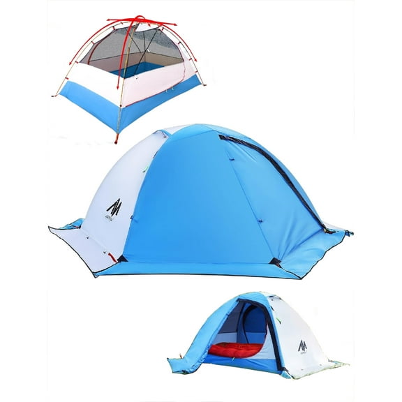 IC ICLOVER 4 Season Backpacking Tent for 2 Person Ultralight Waterproof All Weather Double Layer Camping Tents for Backpacker Outdoor Hiking Survival - Blue