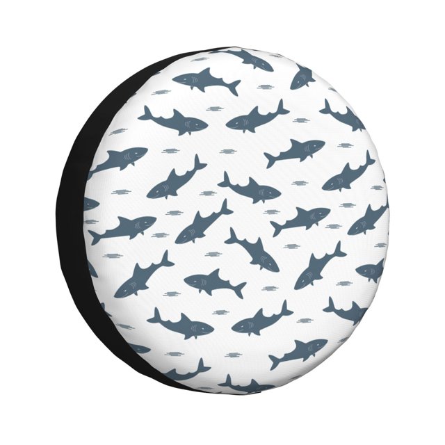 Bingfone Mignon Requin pour Housse de Pneu de Rechange Protecteurs de Roues Universels Résistants aux Intempéries pour Véhicule Récréatif Remorque de Voyage SUV Camion-16 Pouces