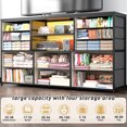 thumbnail image 3 of EnHomee Wide Dressers for Bedroom TV Stand for Living Room LED 12 Fabric Drawers Storage Dresser with Power Outlet,49.2''L Grey, 3 of 7