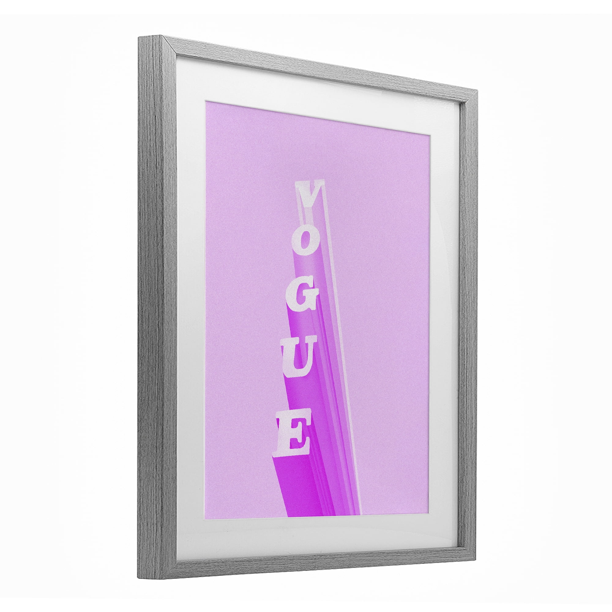 Stupell Industries Pink Vertical Glam Lettering Gray Framed Print Under Glass, design by Ziwei Li