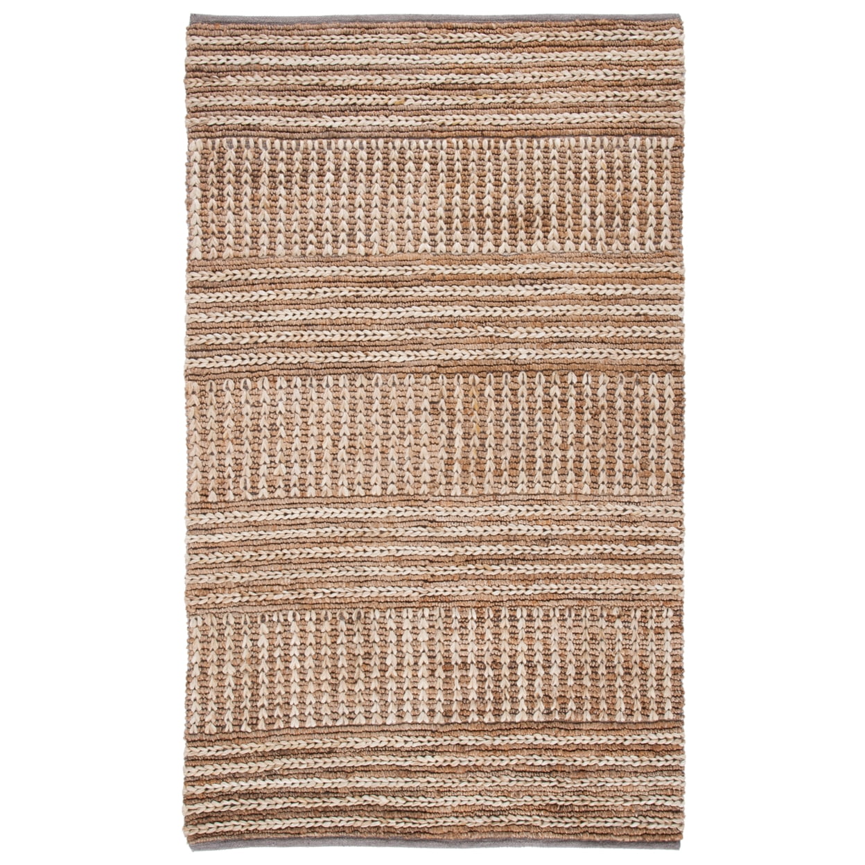 SAFAVIEH Natural Fiber Delmar Braided Jute Area Rug, Bleach/Ivory, 9' x 9' Round