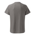 thumbnail image 5 of REORIAFEE Sets for Men Outfits Summer Tracksuit Sets Stylish Casual Sports Suit Workout Set Men's Fashion Short Sleeve Round Neck Coat Elastic Waist Shorts Coat Suit Gray L, 5 of 7