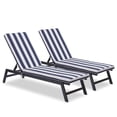 thumbnail image 2 of Juego de Cojines para Silla de Exterior Lounge Solo Opción 2 Piezas Azul + Blanco, 2 of 8